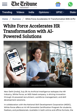 White Force Accelerates HR Transformation with AI-Powered Solutions