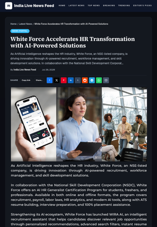 White Force Accelerates HR Transformation with AI-Powered Solutions