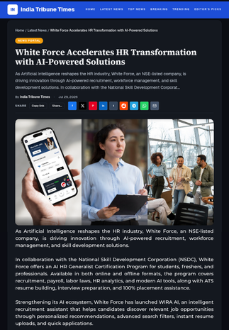 White Force Accelerates HR Transformation with AI-Powered Solutions